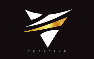 V Golden Letter Modern Trendy Tasarım Logosu. V Harfi Simge Logo wi