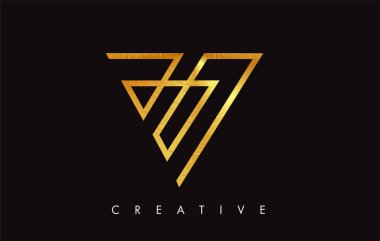 V Golden Letter Modern Trendy Tasarım Logosu. V Harfi Simge Logo wi