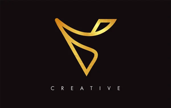 V Golden Lettre moderne tendance logo design. Lettre V Icône Logo wi — Image vectorielle
