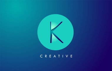 K Harfi Logo Simgesi Tasarımı Kağıt Kesiği Yaratıcı Görünüm Vektörü II