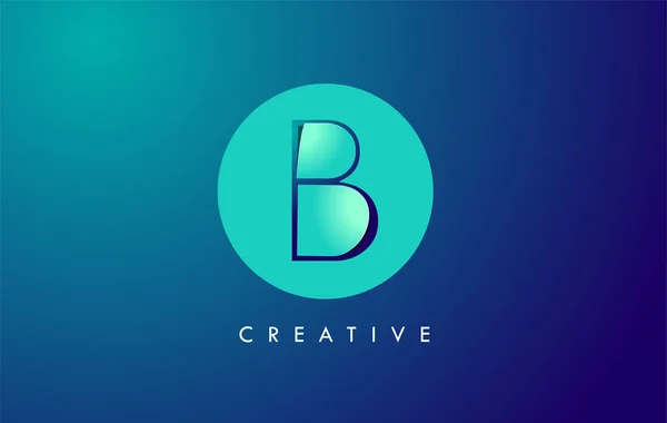 B Brief Logo-Symbol-Design mit Papier geschnitten kreativen Look Vektor il — Stockvektor