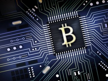 bitcoin madenci ve online ticaret kavramı - 3d render