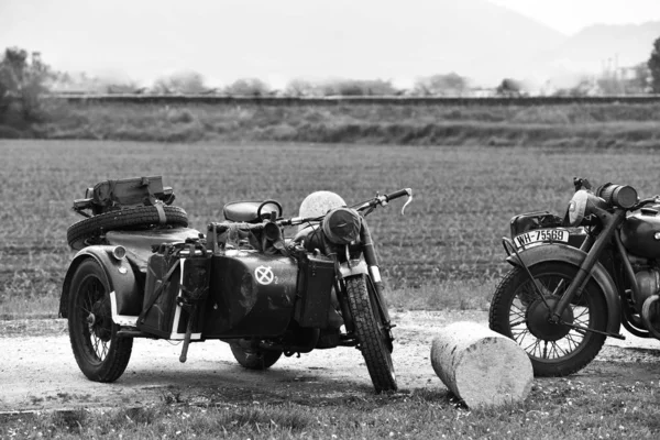 Castegnato Brescia Italia Abril 2019 Wehrmacht Nazi Motocicletas Bmw Segunda — Foto de Stock