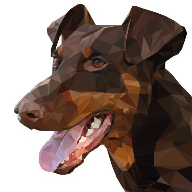Low Poly 'de. Doberman Portresi