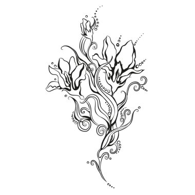 Grafik iris çiçeği. Vektör illüstrasyonu