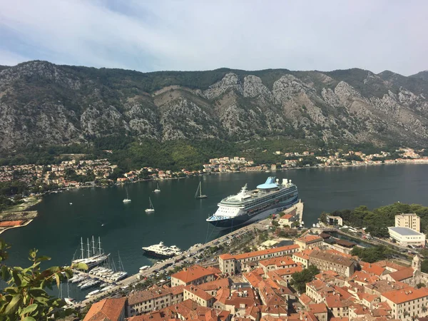 Montenegro Dan Kota Kotor Laut Mediterania — Stok Foto