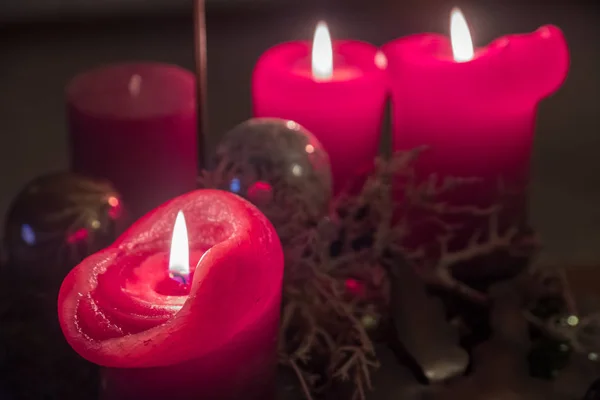 Kaarslampjes Bij Kerstmis — Stockfoto