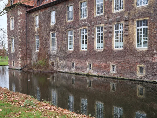 Schloss Und Wald Deutschen Münsterland — Stockfoto