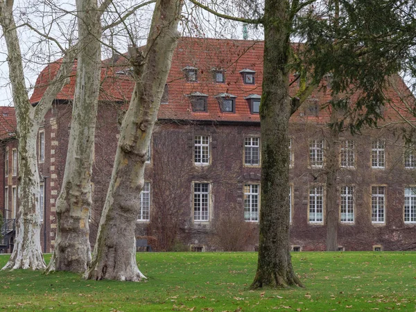 Slottet Och Skog Tyska Münsterland — Stockfoto