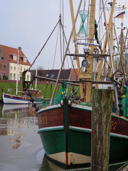 Μικρό Χωριό Greetsiel Στη Γερμανική Ακτή Της Βόρειας Θάλασσας — Φωτογραφία Αρχείου