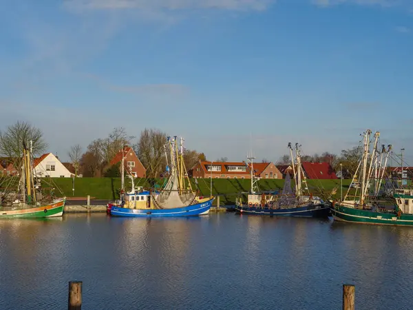 Petit Village Greetsiel Sur Côte Allemande Mer Nord — Photo