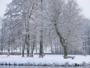 Alman Muensterland 'inde kış mevsimi