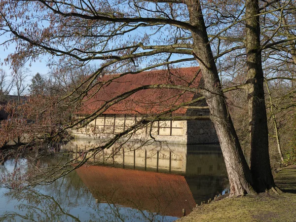 Stare Domy Małej Rzeki Niemczech — Zdjęcie stockowe