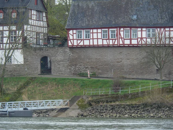 Κρουαζιέρα Στο Ποτάμι Στον Ρήνο Στη Γερμανία — Φωτογραφία Αρχείου