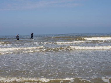 Katwijk bir zee ve Hollanda'da Leiden şehir