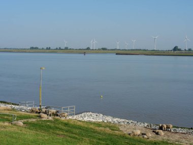 Almanya'da nehir ems de ditzum köyü