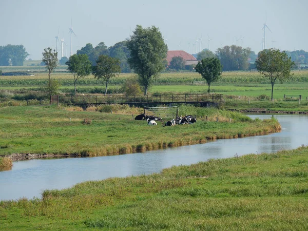 Almanya'da nehir ems de ditzum köyü