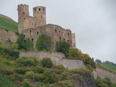 Almanya'da Bingen yakınlarındaki ren nehri