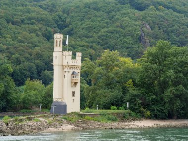 Almanya'da Bingen yakınlarındaki ren nehri