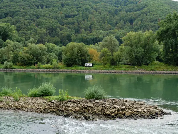 Almanya'da Bingen yakınlarındaki ren nehri