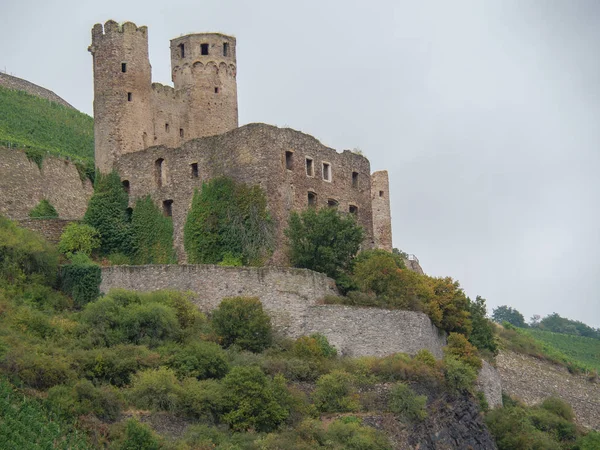 Almanya'da Bingen yakınlarındaki ren nehri