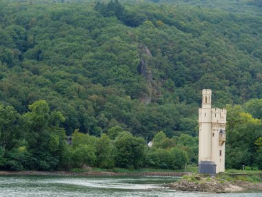 Almanya'da Bingen yakınlarındaki ren nehri