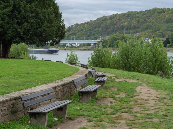 Πόλη Της Koblenz Στον Ποταμό Ρινόκερο Στη Γερμανία — Φωτογραφία Αρχείου