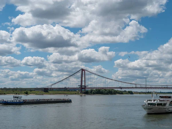 Rzeka Rhine Miasto Emmerich Niemczech — Zdjęcie stockowe