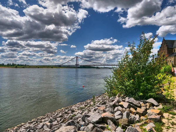 Rzeka Rhine Miasto Emmerich Niemczech — Zdjęcie stockowe