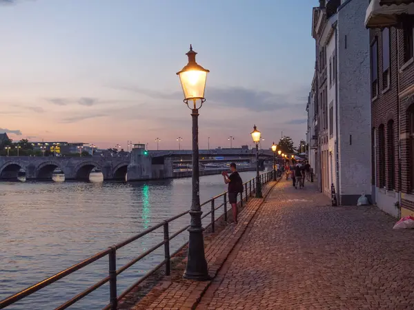 Città Maastrich Fiume Maas Nei Paesi Bassi — Foto Stock