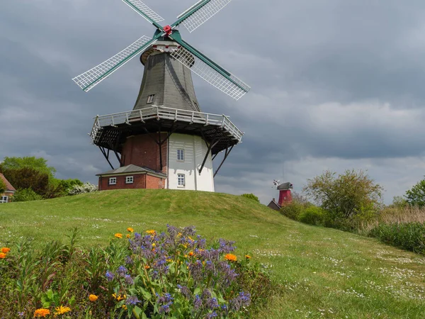 Greetsiel Niemieckim Północnym Wybrzeżu Morza — Zdjęcie stockowe