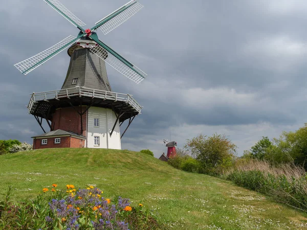 Greetsiel Niemieckim Północnym Wybrzeżu Morza — Zdjęcie stockowe