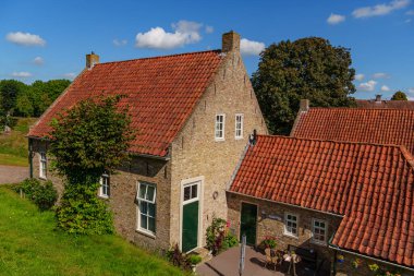 Hollanda 'nın tarihi Bourtange köyü.