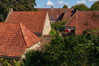 Hollanda 'nın tarihi Bourtange köyü.