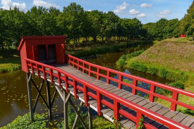 Hollanda 'nın tarihi Bourtange köyü.