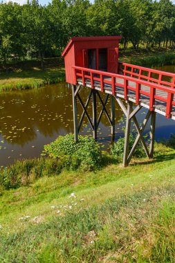 Hollanda 'nın tarihi Bourtange köyü.