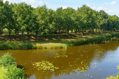 Hollanda 'nın tarihi Bourtange köyü.