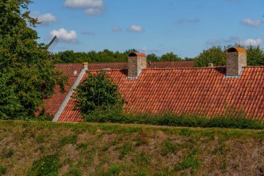 Hollanda 'nın tarihi Bourtange köyü.