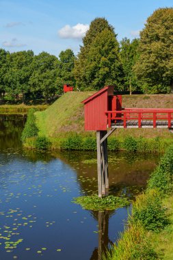 Hollanda 'nın tarihi Bourtange köyü.
