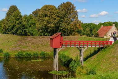 Hollanda 'nın tarihi Bourtange köyü.