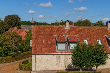 Hollanda 'nın tarihi Bourtange köyü.