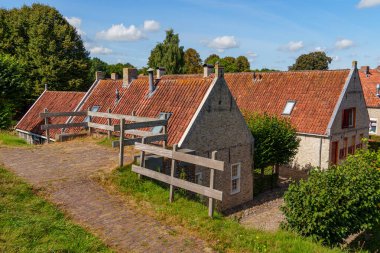 Hollanda 'nın tarihi Bourtange köyü.