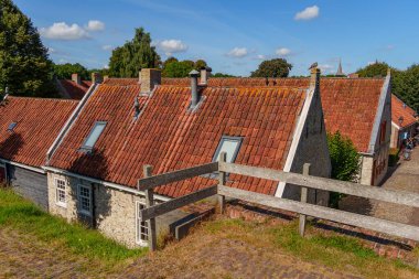 Hollanda 'nın tarihi Bourtange köyü.