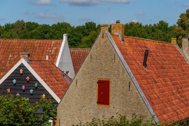 Hollanda 'nın tarihi Bourtange köyü.
