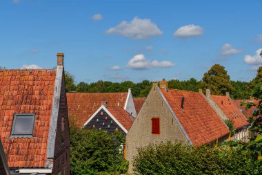 Hollanda 'nın tarihi Bourtange köyü.