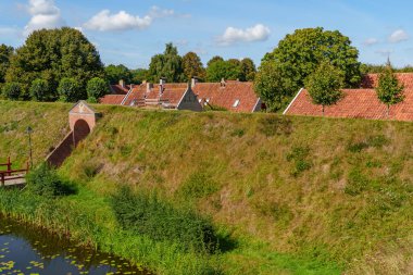 Hollanda 'nın tarihi Bourtange köyü.
