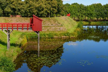Hollanda 'nın tarihi Bourtange köyü.