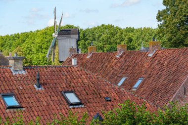 Hollanda 'nın tarihi Bourtange köyü.