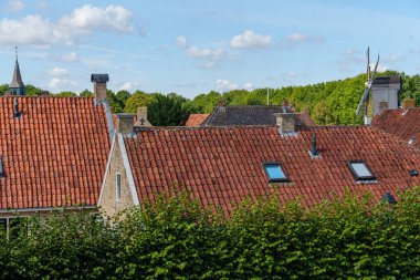 Hollanda 'nın tarihi Bourtange köyü.