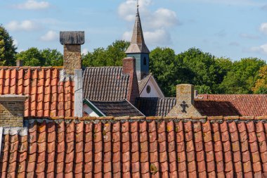 Hollanda 'nın tarihi Bourtange köyü.
